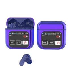 Ecouteurs Bluetooth Sport Sans Fil Ecran Tactile ANC ENC Waterproof Blanc Violet 2 YONIS