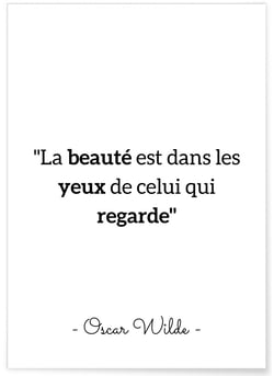Affiche Oscar Wilde 'La beauté est dans les yeux...' | A3 : 29,7x42cm
