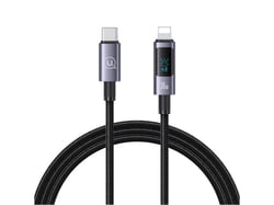 Avizar Câble de chargement 30W Type-C à Lightning 1.2m Modèle Display SF avec Écran LED Noir
