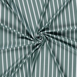 Tissu Maillot de bain UPF50 recyclé Rayé blanc sur fond Vert sauge