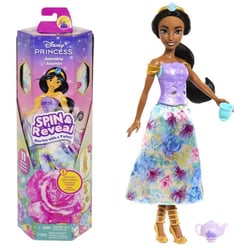 Spin & Reveal Jasmine Mattel Poupée es avec accessoires et 11 surprises HXC23