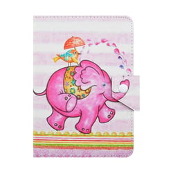 Housse de Protection Tablette 7 Pouces Support Horizontal Motif Éléphant Rose