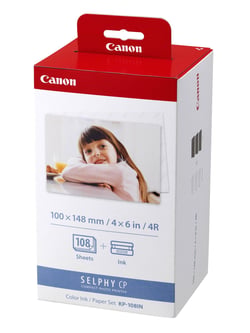 Pack de 3 cartouches jet d'encre couleur KP-108IN+ Kit papier photo 108 pages CANON