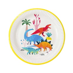 8 Assiettes Dino Colors - Recyclable