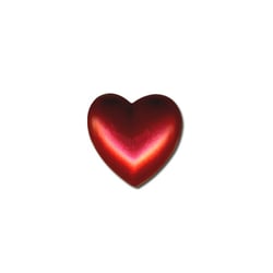 Bouton à queue coeur 18mm rouge satiné