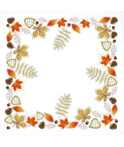 Kit de nappe à broder - Feuilles d'automne - 80 x 80 cm - Trimits Blanc