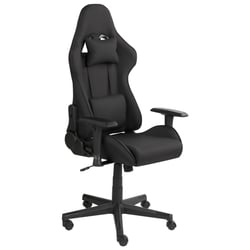 Chaise Gaming Noire en Tissu avec Accoudoirs Réglables Pivotant Style Moderne