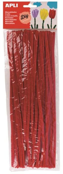 SACH 50 CHENILLES ROUGE 30CM