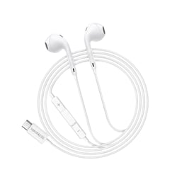 Mayaxess Écouteurs Filaires USB-C pour Galaxy S24 Fe avec Micro intégré Blanc