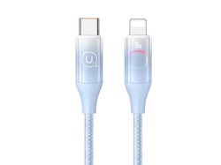 Avizar Câble de charge 30W Type-C à Lightning 1.2m Display XM avec Rétro-éclairage LED Bleu