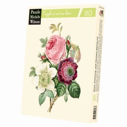 Rose, anémone et clématite de Redouté - Puzzle Michèle Wilson