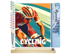 Peinture par Numéro Figured'Art - Affiche sportive Cyclisme - Kit de Loisir Créatif DIY Numéro d'Art Complet - 40x50cm toile roulée + châssis en bois à monter