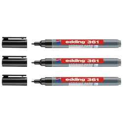 Lot de 3 marqueurs pour tableaux blancs - EDDING - Pointe fine 1 mm - Noir