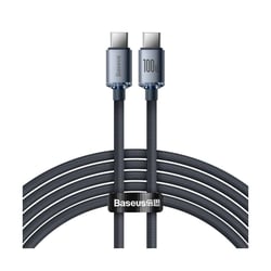 Baseus Câble USB-C vers USB-C 100W Série Crystal Shine Charge et Synchronisation 2m Noir