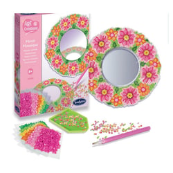 Miroir mosaique fleurs a diamanter - Sentosphère