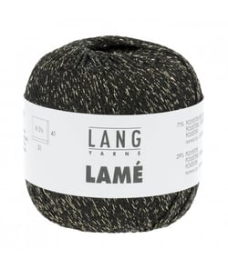 Fil brillant à tricoter LAME - Lang Yarns 0004 Noir