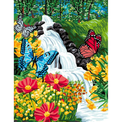 Princesse - Canevas Antique Cascade aux papillons 50x65 cm 100% Coton