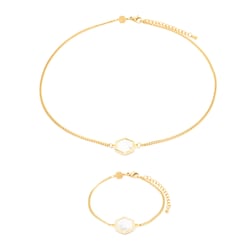 Collier et bracelet Hexalia en pierres Howlite - Sloya