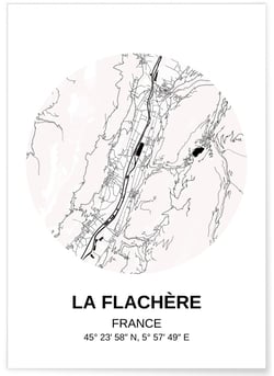 Affiche Carte La Flachère | A3 : 29,7x42cm