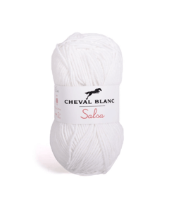 Fil de coton et Acrylique à tricoter ou crocheter SALSA - Cheval Blanc 11 Blanc