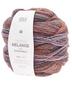 Pelote de laine Creative Melange Aran Wonderball - 200 GR - Rico Design 15 Lilas/orange multicolore