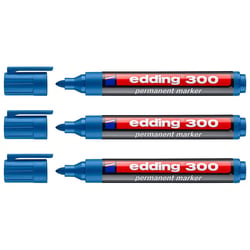 Lot de 3 Marqueurs permanents pointe moyenne 1,5-3 mm - EDDING - Bleu clair - 300