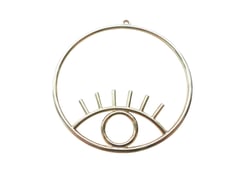 1 Grand pendentif rond oeil porte-bonheur 63*60mm doré