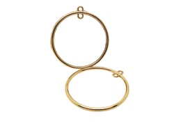 2 Pendentifs intercalaires ronds - 2 boucles - 43*40mm doré