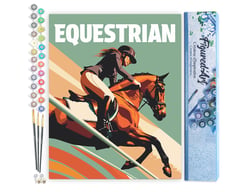 Peinture par Numéro Figured'Art - Affiche sportive Equitation - Kit de Loisir Créatif DIY Numéro d'Art Complet - 40x50cm sans châssis en bois