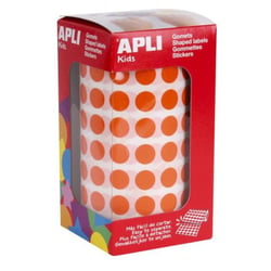 Apli Agipa - Gommettes rouleau Rond Ø 10,5 mm orange x 5 192