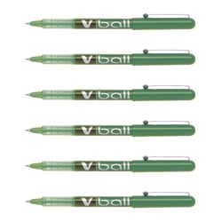 Lot de 6 Stylos roller V Ball VB5 Pilot encre liquide pointe fine vert
