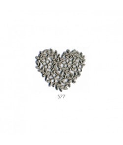 Ecussons Thermocollant Coeur broderie 4 X 4,5 cm - Mediac Gris