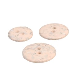 Lot de 3 boutons rond bouteilles recyclées 2 trous ivoire