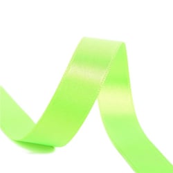Bobine 25m ruban satin double face Vert  fluo fabriqué en France