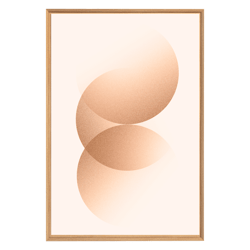 Tableau mural encadré rond abstrait 65x97 cm