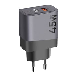Tactical Chargeur mural GaN USB + USB-C 45W Microgrid Gris foncé