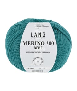Pelote de laine à tricoter pour layette MERINO 200 BEBE - Lang Yarns 388 Pétrole