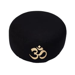 Coussin de méditation symbole om or brodé en coton bio