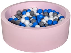 Piscine à balles Aire de jeu + 200 balles rose blanc,bleu,gris - Velinda