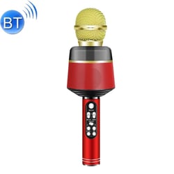 Microphone Bluetooth Haut Parleur Intégré Micro Karaoké Live iOS Android Rouge YONIS