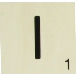 Grande lettre en bois façon scrabble 10 cm Lettre I