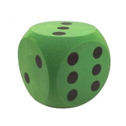 Dé géant en mousse 15 cm vert - jeu dé société xxl - plein air