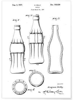 Affiche Brevet Bouteille | A3 : 29,7x42cm