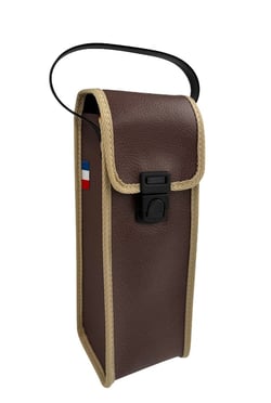 Sacoche souple pvc Marron pour 3 boules de pétanque et cochonnet avec poignée en Jaftex - Maroquinor