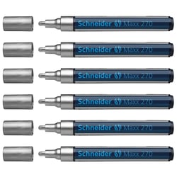 Lot de 6 Marqueurs peinture Maxx 270 argent SCHNEIDER