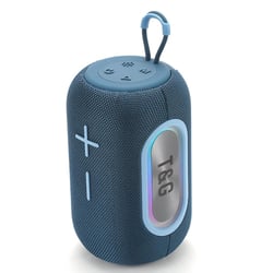 Enceinte Bluetooth Portable Subwoofer 20W LED Lumière Respirante Autonomie Longue Durée Bleu YONIS