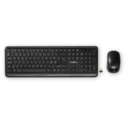 Nedis Pack Clavier Sans Fil QWERTY Hollandais avec Souris Sans Fil et Nano-Récepteur USB Noir