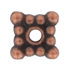MégaCréa - Perle rondelle intercalaire métal Carré 6 mm Cuivré 10 pièces