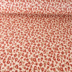 Tissu Coton enduit Léopard sur fond Beige
