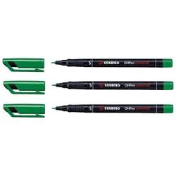 Lot de 3 feutres pour films OHPen universal permanent pointe super fine - STABILO - Vert